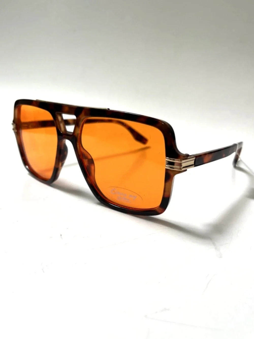 NWT CIRCUS BY SAM EDELMAN Aviator Double Bridge Sunglasses Tortoise Amber Lens